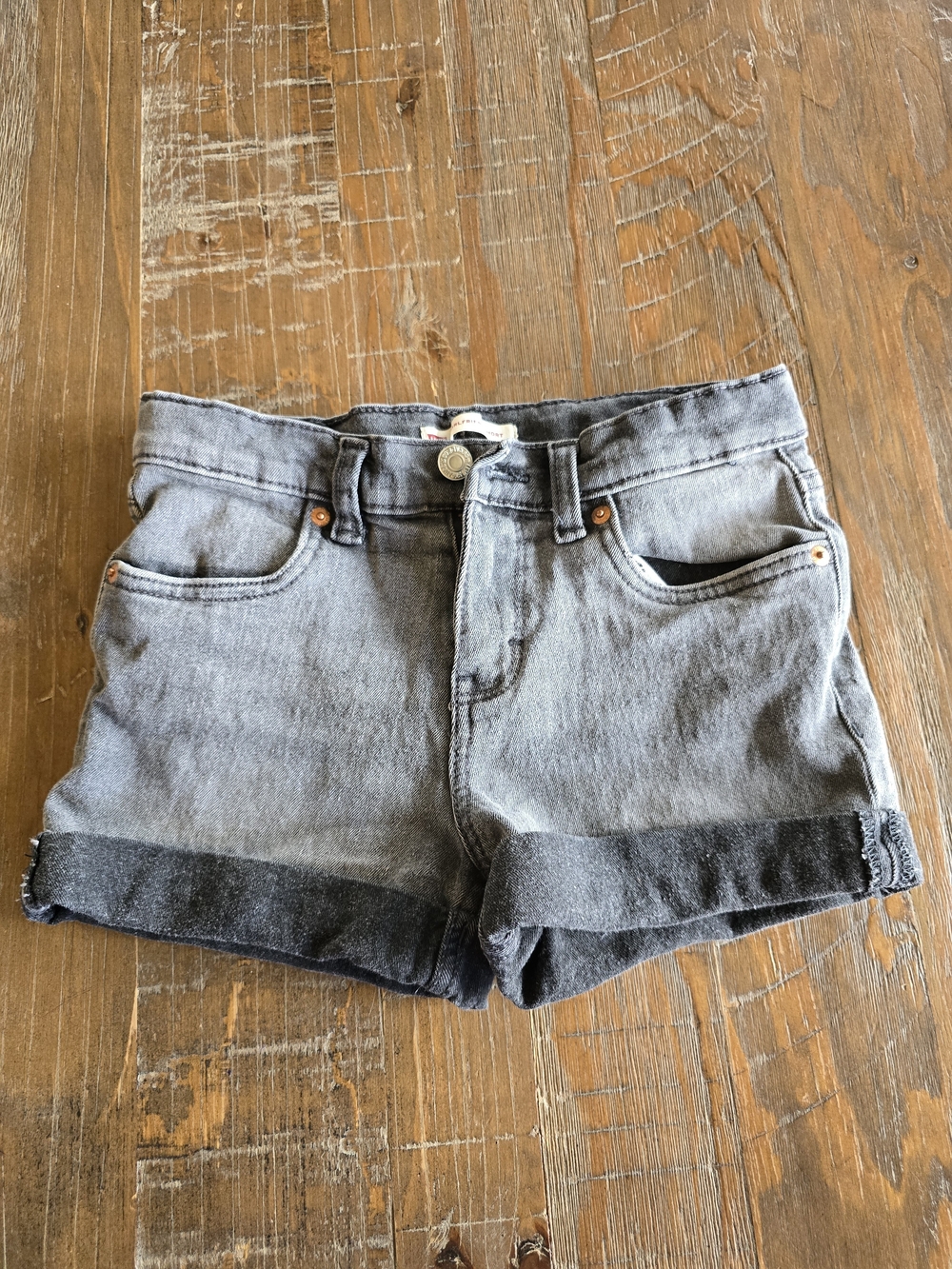 Levi's Gray Denim Cuffed Girl's Shorts